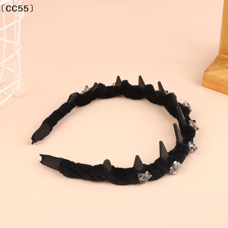 Crystal Velvet Headband – Vintage French Style Hair Hoop Hair Headband Qst