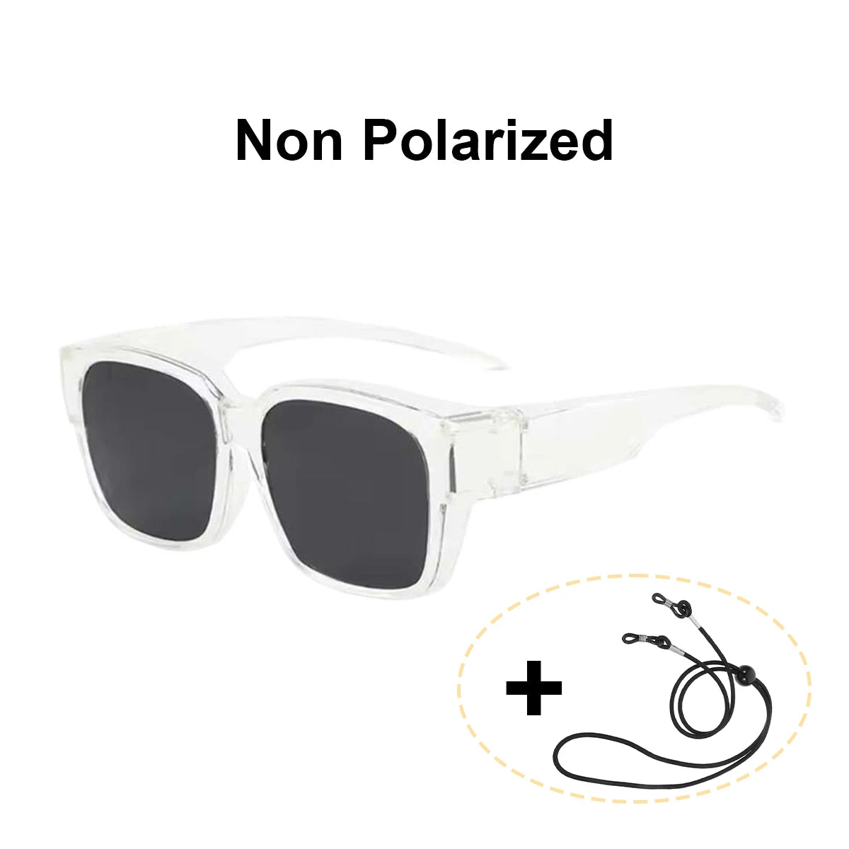 VOPHA Polarized Fit-Over Sunglasses UV400 Unisex | T02 Polarized Sunglasses Qst Transparent black