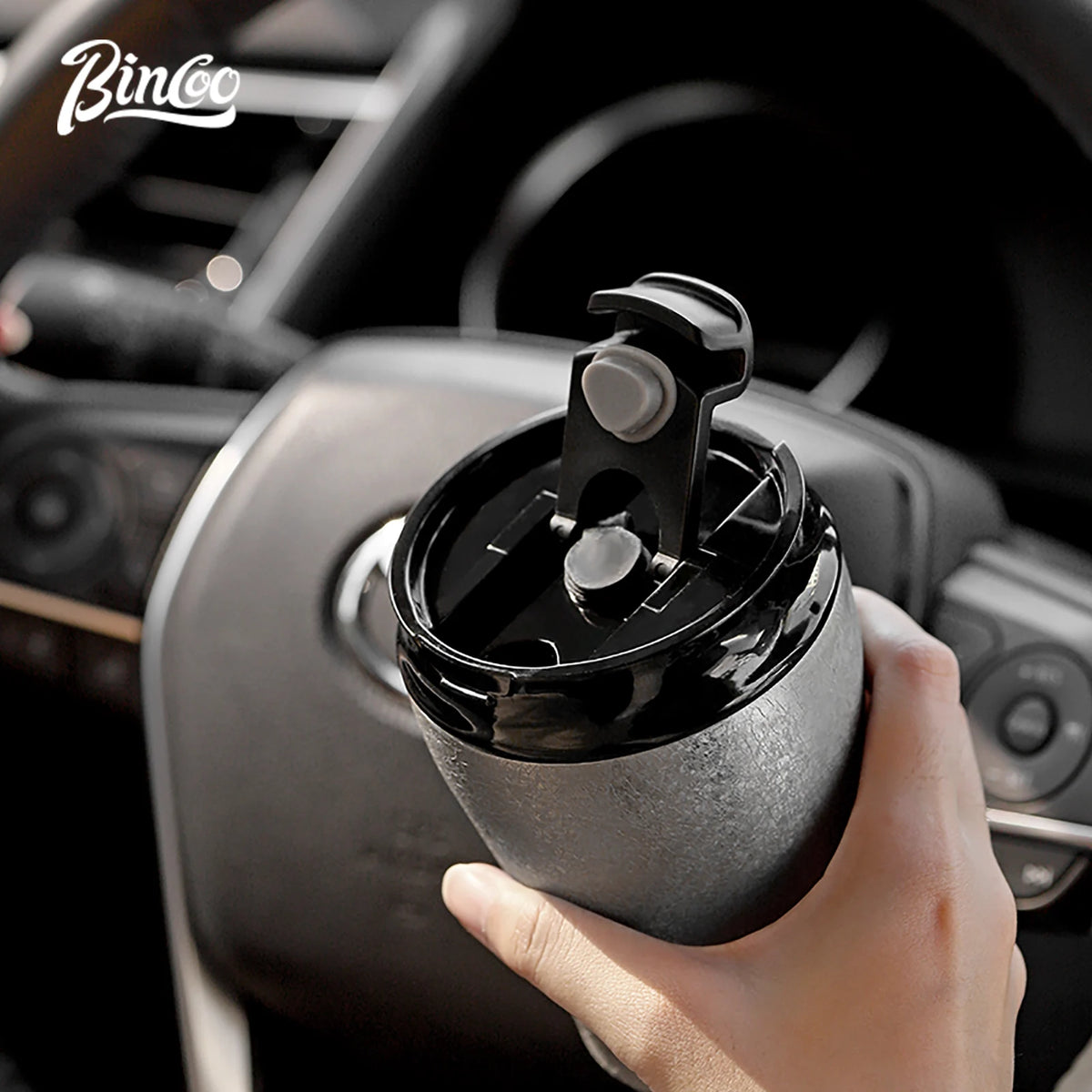 Bincoo 280ml Mini Vacuum Coffee Mug – Ceramic Liner Thermos Vacuum Insulated Mug Qst