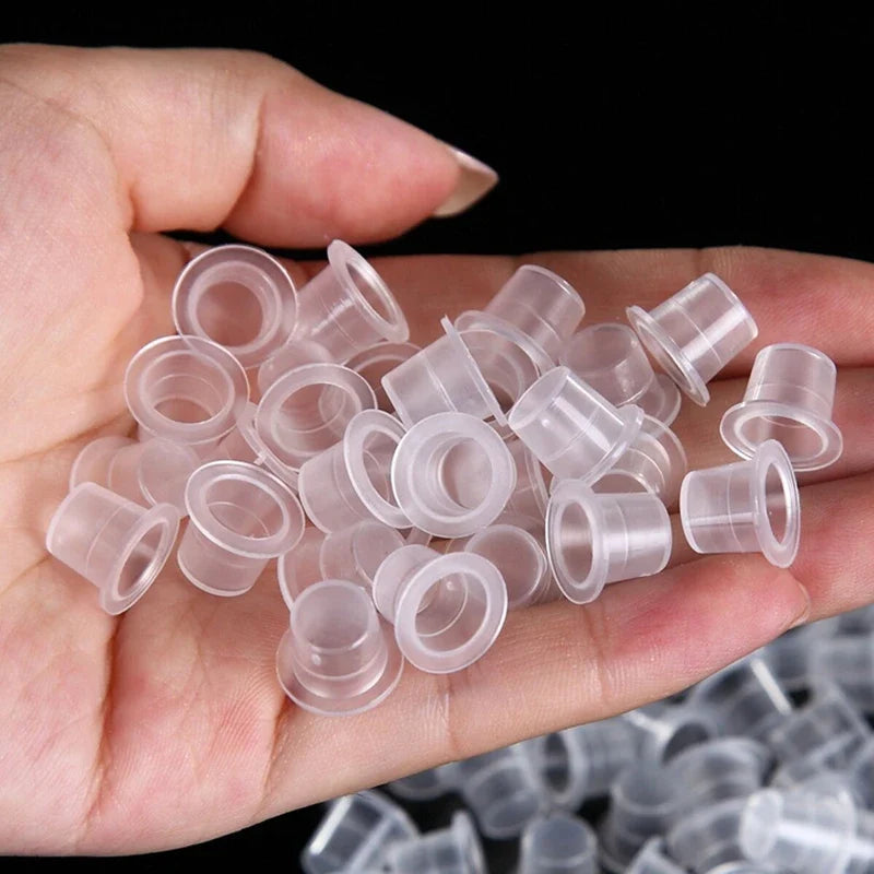 1000pcs Small Tattoo Ink Cups Caps Permanent Makeup Pigment Tattoo Ink Cups Qme