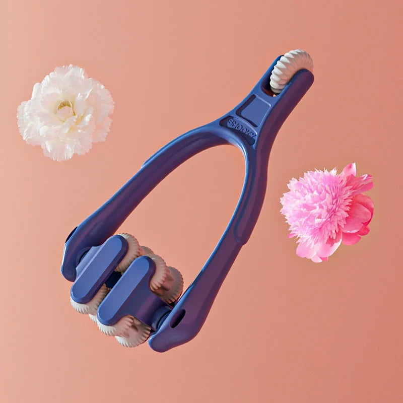 Portable Finger Joint Roller Massager – Dual-Row Elastic Handle Finger Roller Massager Qme Dark blue