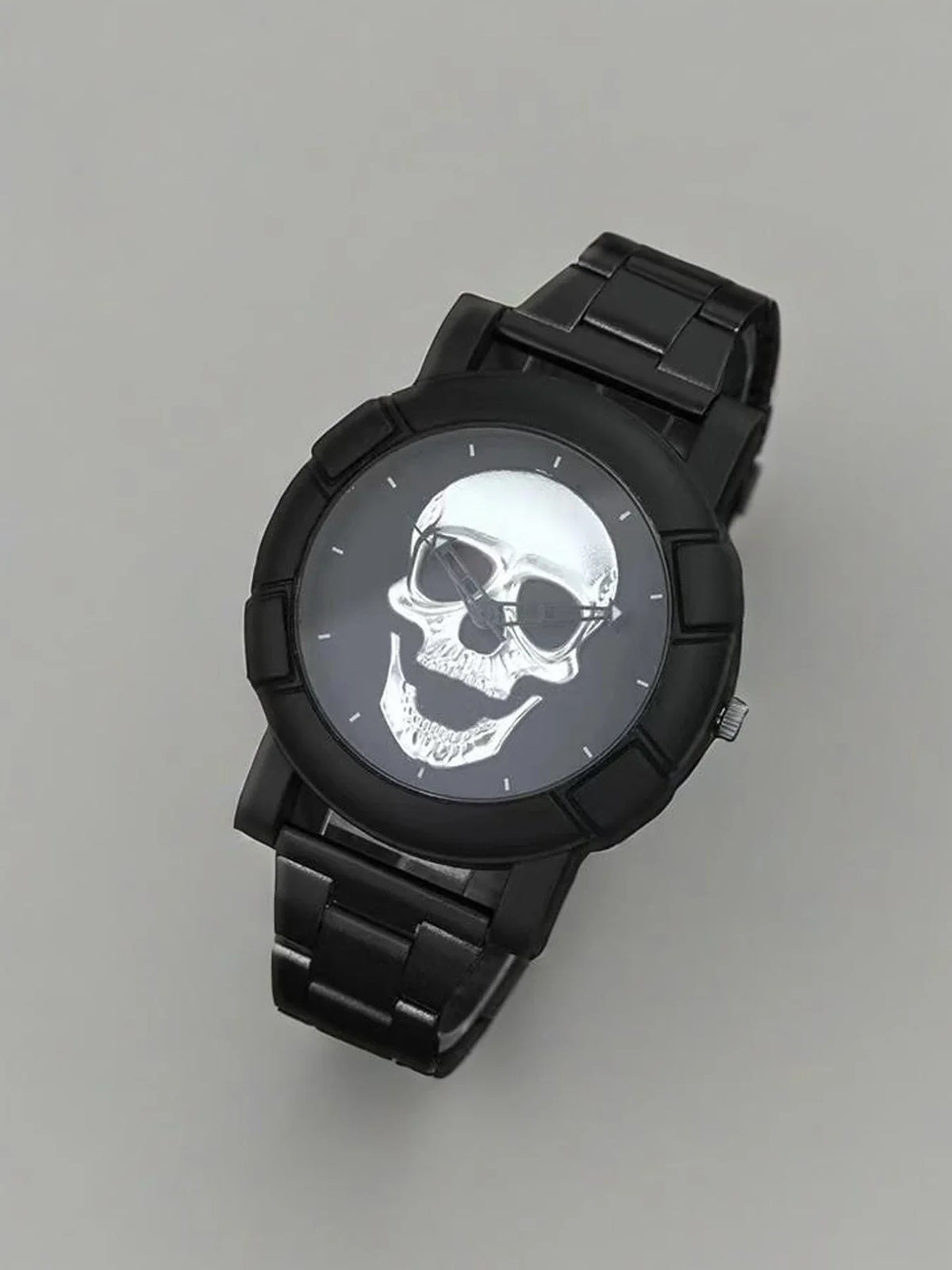 Men's Skull Large Dial Watch & Bracelet Set | Trendy Style Men's Watch Set Qme
