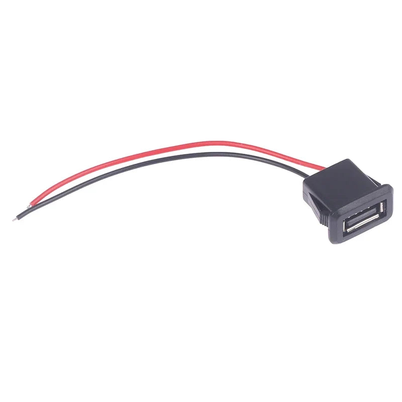 USB 2.0 Female Charging Port Connector Cable Charger USB Port Connector Qme 2Pin