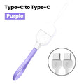 60W USB-C Fast Charging Keychain Cable | Portable Lanyard USB-C Charging Cable Qme PURPLE