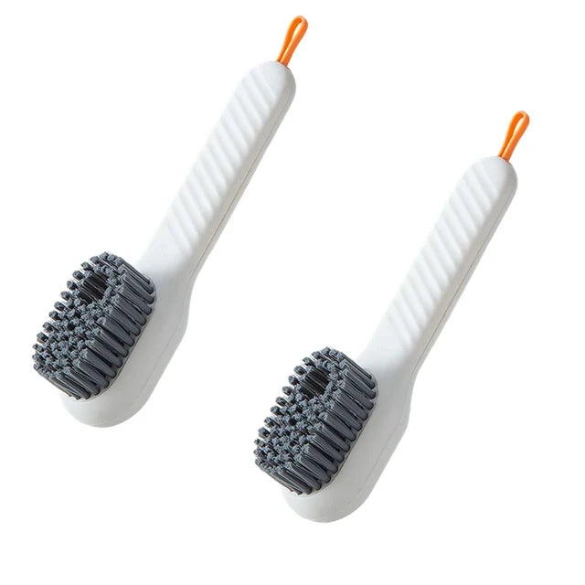 Soft Bristle Liquid Shoe Brush – Long Handle Cleaner Shoe Cleaning Brush Qme 2PCS White