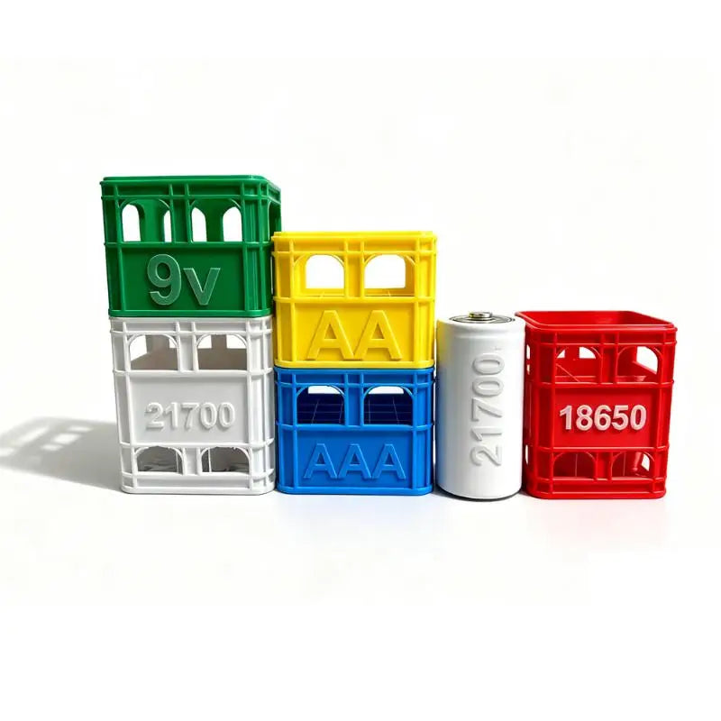 3D Printed Battery Storage Box – AA AAA 18650 Beer Crate Battery Storage Box Qme