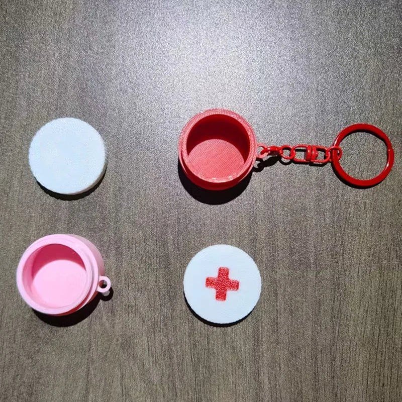 Mini Sliding Pill Case with Keychain | Portable Pill Holder Portable Pill Case Qme