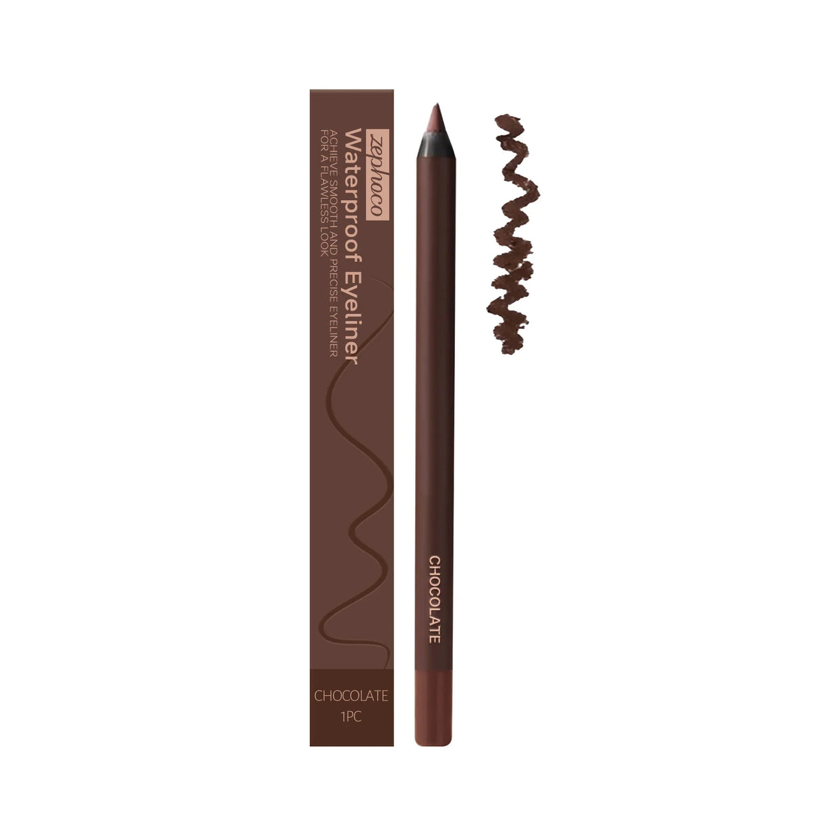 Zephoco Brown Gel Eyeliner Pencil – Waterproof, Long-Lasting Gel Eyeliner Pencil Qst Chocolate