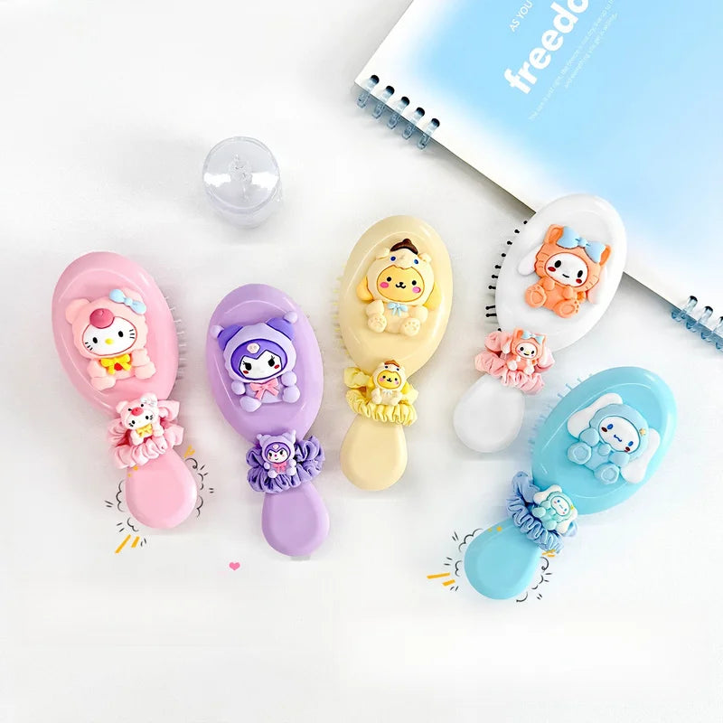 Hello Kitty Kuromi Air Cushion Comb & Hair Tie – Portable Air Cushion Comb Qme
