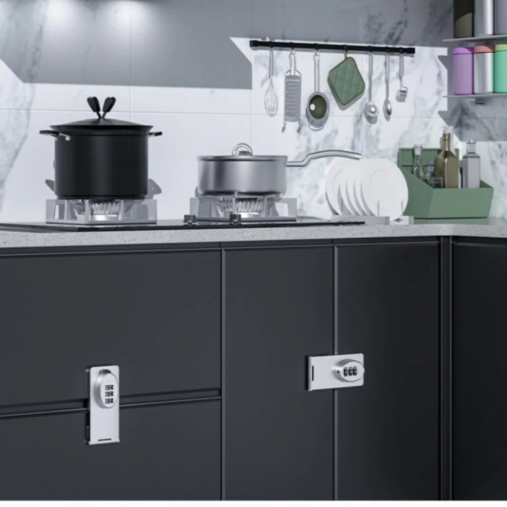 Double Drawer Password Lock | No-Drill Child Safety Cabinet Lock Cabinet Drawer Lock Qme