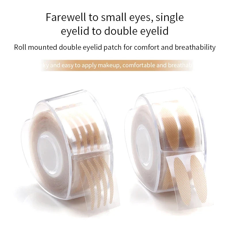 Double Fold Eyelid Tape Stickers – Clear & Beige S & L 600 Pcs Eyelid Tape Stickers Qme