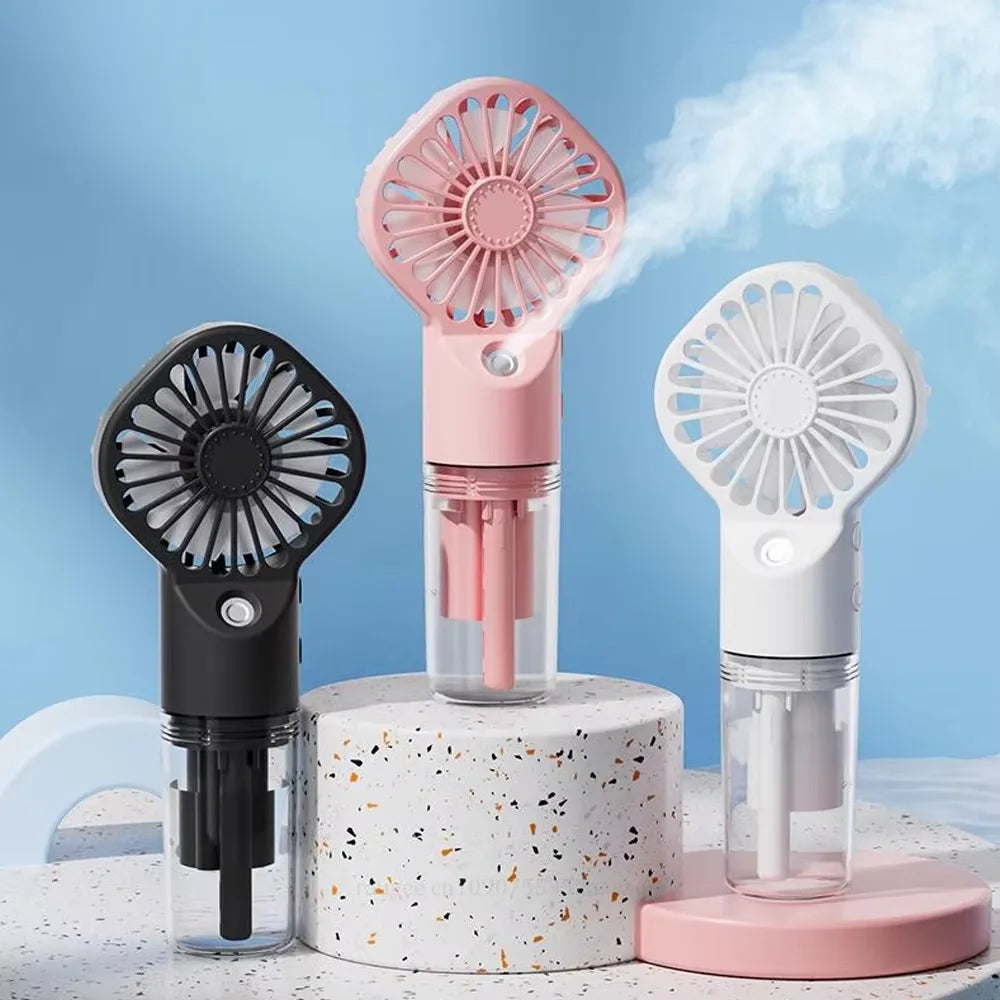 Handheld Mist Fan USB Rechargeable 4-Speed Portable Spray Fan Handheld Mist Fan Qst