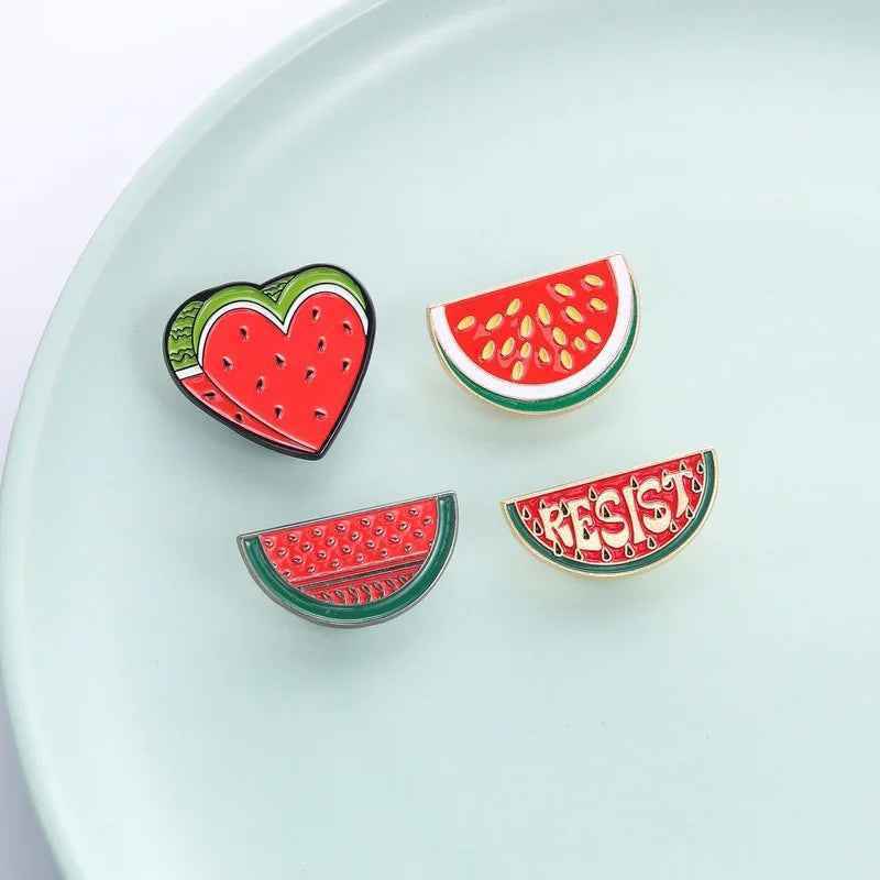 Watermelon Enamel Brooch – Cartoon Fruit Lapel Pin Enamel Lapel Pin Qme