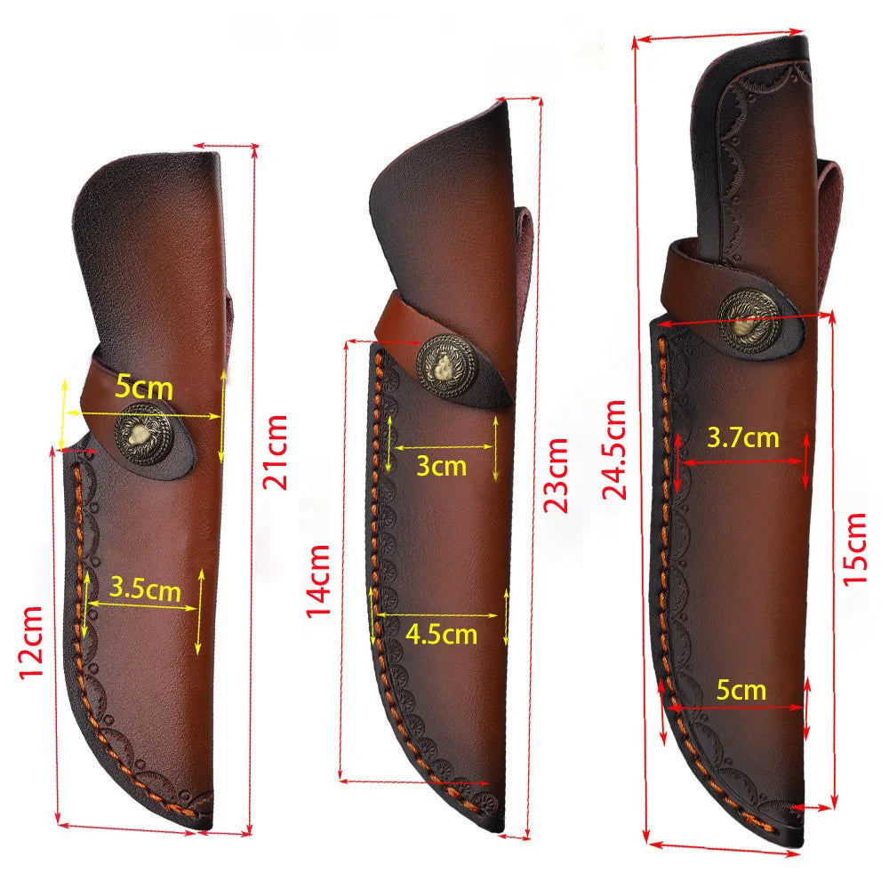 Swayboo Leather Knife Sheath – Two-Layer Cowhide Fixed Blade Leather Knife Sheath Qst
