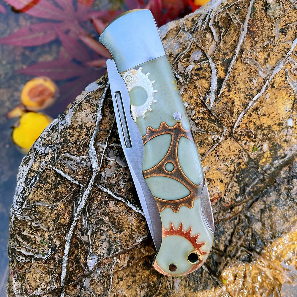 Z.QIAN Chilun Slip Joint Folding Pocket Knife – Luminous Resin Folding Pocket Knife Qst CHI1