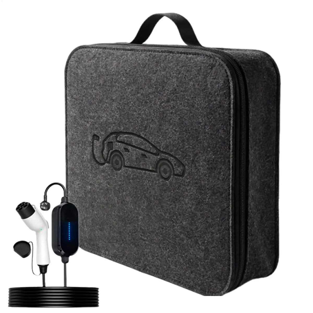 Weatherproof Felt EV Charging Cable Storage Bag & Organizer EV Charger Storage Bag Qst