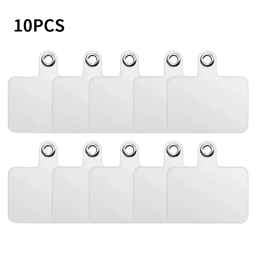 Universal Phone Lanyard Card Gasket Transparent Tether Patch Phone Lanyard Patch Qme 10 Pcs