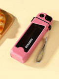 Leak-Proof Square Water Bottle with Straw & Measurements Water Bottle Qme pink <500ml