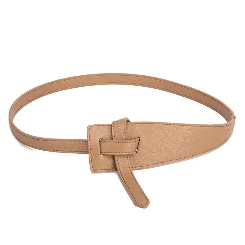 Women's Korean Minimalist Coat Belt – PU Buckle Waist Tie Women's Fashion Belt Qme