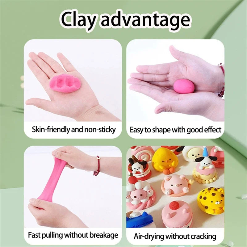 Air-Dry Clay Set with Carving Tools – 12, 24 & 36 Colors Clay & Sculpting Kit Qme