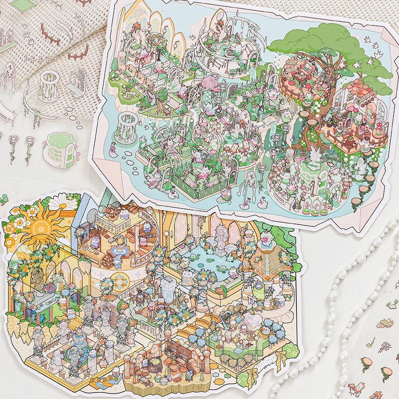3D Miniature Scene DIY Stickers – Cartoon Cabin Craft Kit DIY Craft Stickers Qme
