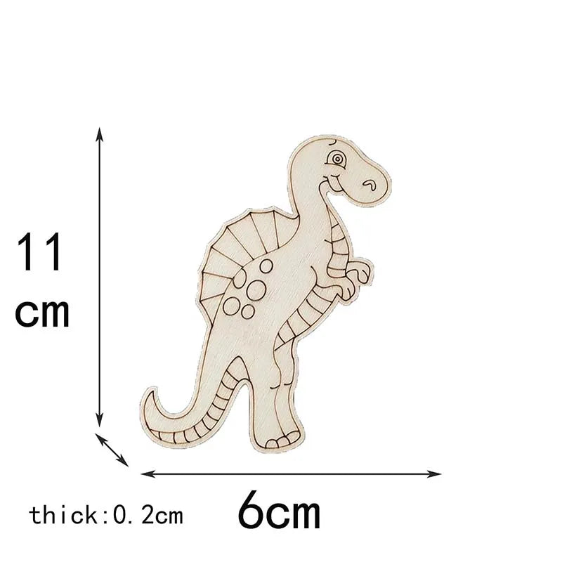 Blank Wooden Dinosaur Coloring Toys for Kids – 5pcs Craft Set Kids Craft Toy Set Qme 7