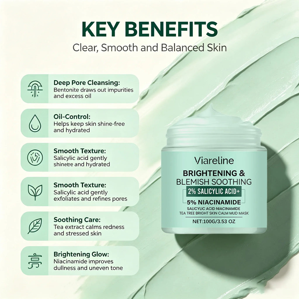Tea Tree Clay Mask – Pore Purifying & Oil Control | Qme Clay Face Mask Qme