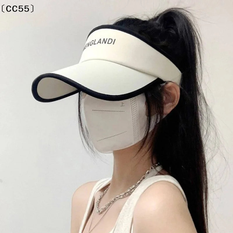 Women's Long Brim UV Visor Cap – Open Crown Summer Sport Hat Sports Visor Cap Qst