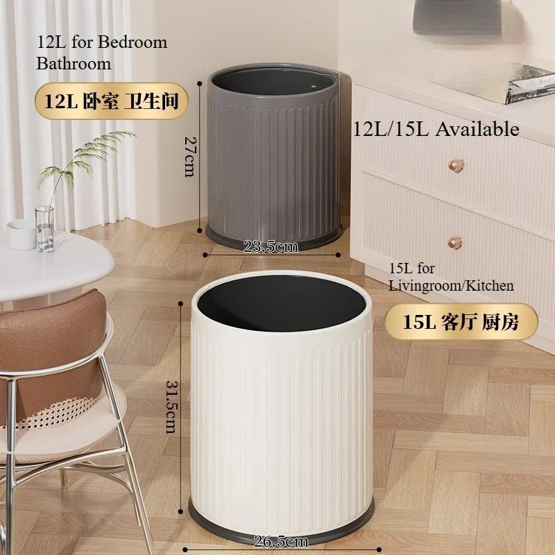 Dual-Compartment Large Modern Open Waste Bin | 10–15L Dual Compartment Bin Qme