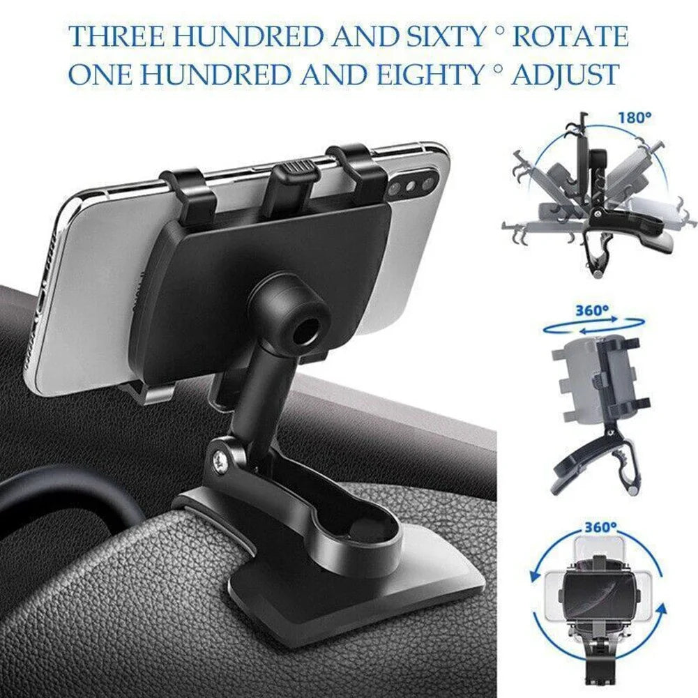 360° Car Phone Holder – Universal GPS Dashboard Clip Mount Car Phone Mount Qme