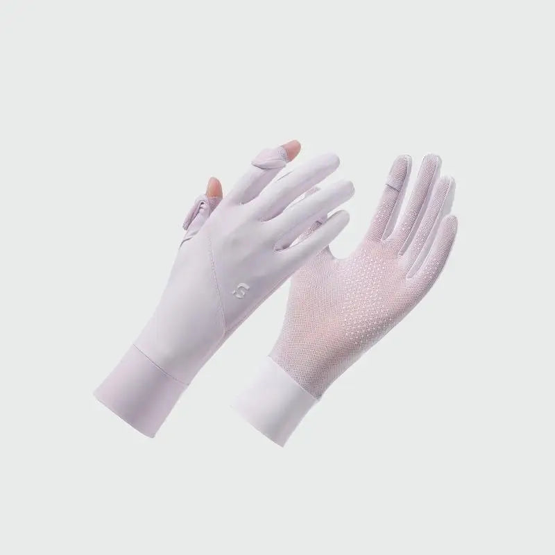 Women's Ice Silk UV Protection Gloves – Cycling & Driving Sun Protection Gloves Qst 2 Purple
