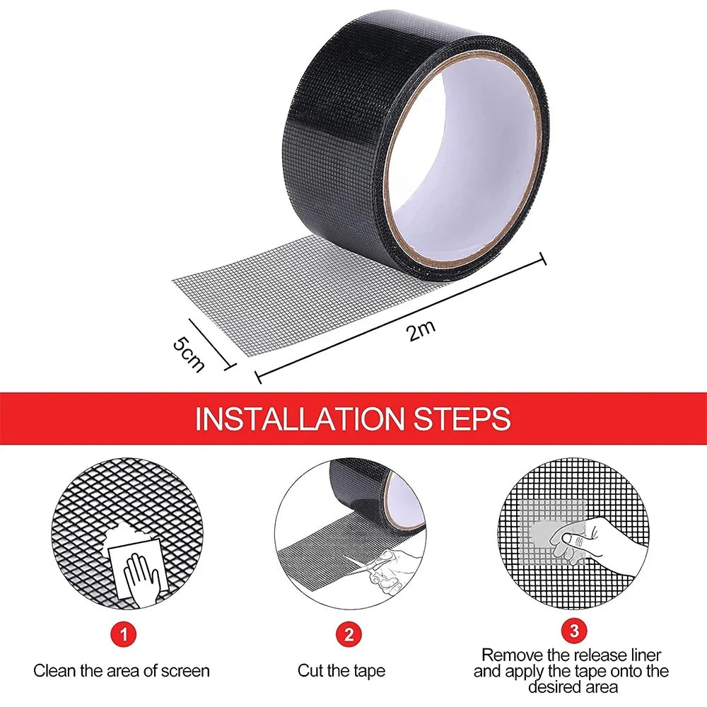2M Waterproof Window & Door Screen Repair Tape – Fiberglass Screen Repair Tape Qme