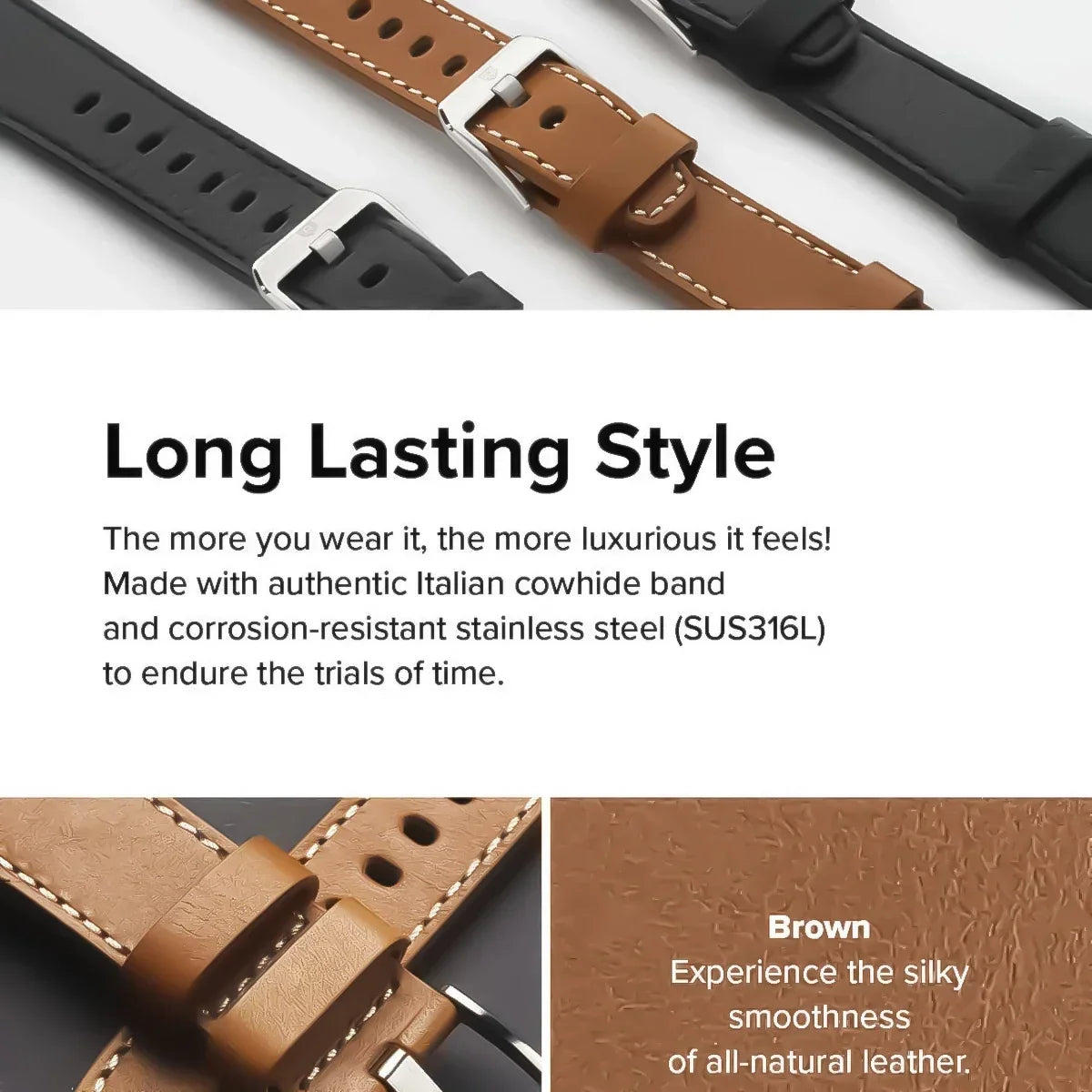 Leather Strap for Google Pixel Watch 3 41mm | 16 Colors Watch Band Qme