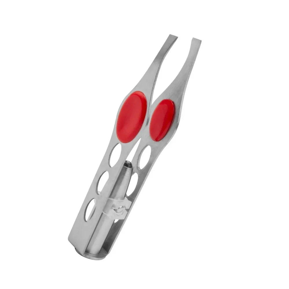 LED Lighted Eyebrow Tweezers – Precision Illuminated Beauty Tool Illuminated Tweezers Qme Red