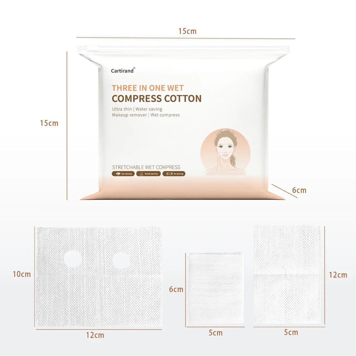 Stretchable Moisturizing Cotton Pads & Hydrating Compresses Facial Cotton Pads Qme