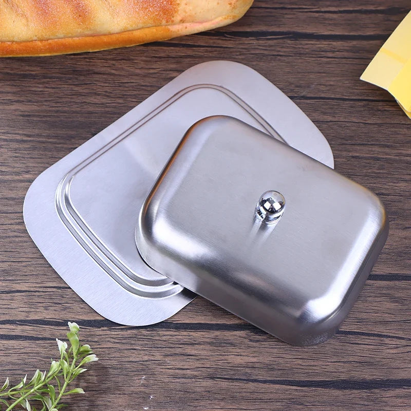 Stainless Steel Butter Dish with Lid | Retro French Style Butter Dish Qme
