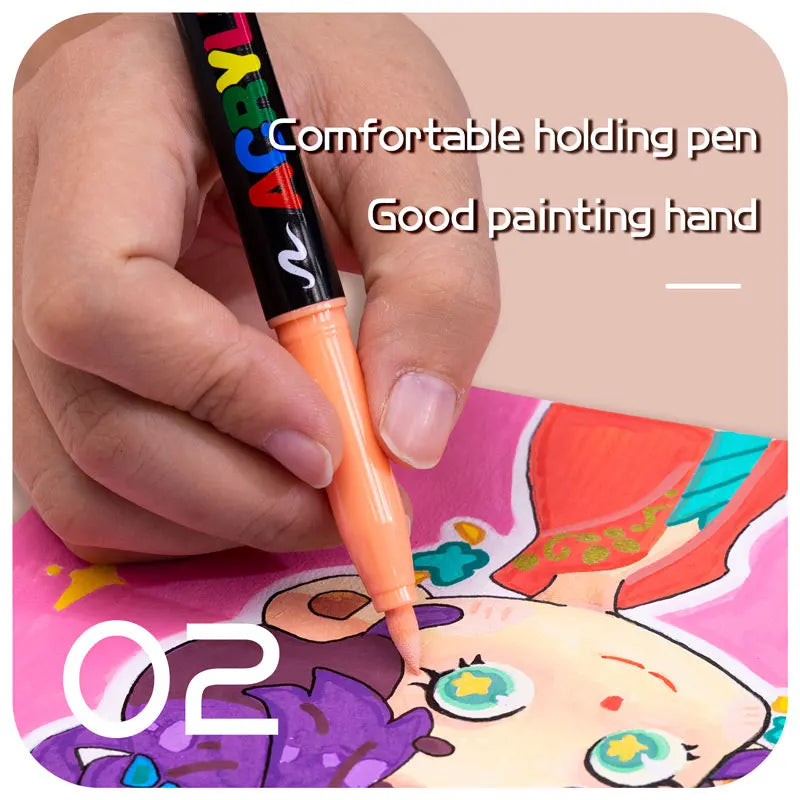 GN Acrylic Paint Pens Skin Tones Brush Tip Markers Set Acrylic Paint Markers Qme
