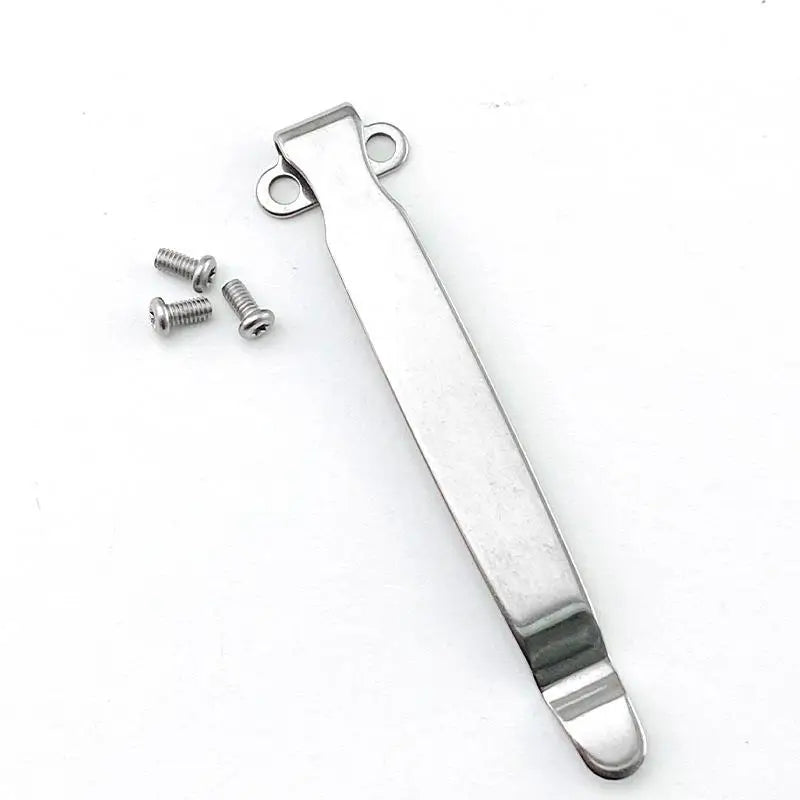Stainless Steel Back Clip for DIY Folding Pocket Knife + Screws Knife Making Accessory Qst Silver 1 pcs