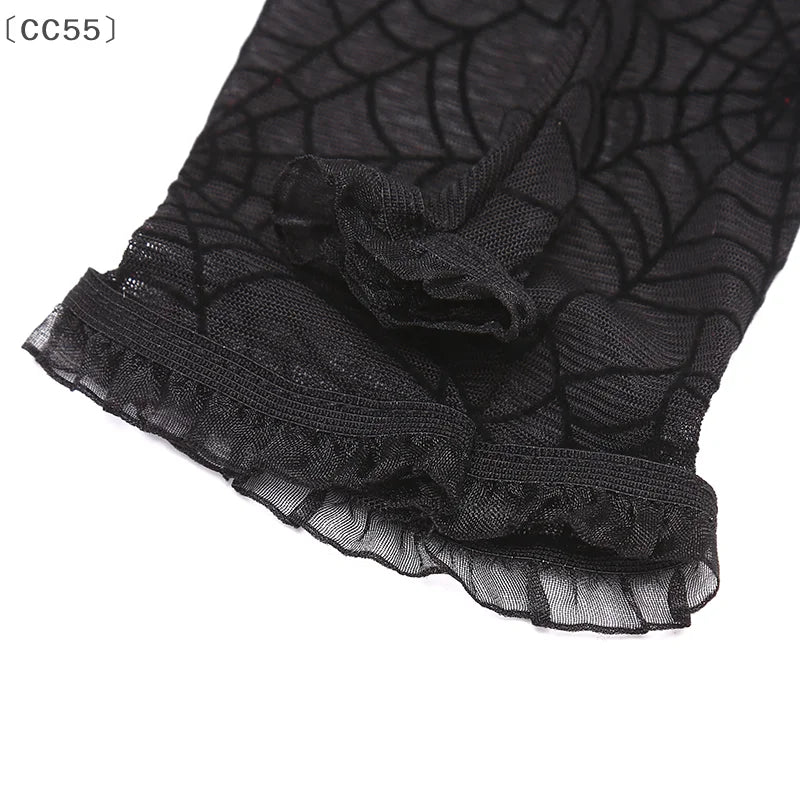 Spider Web Arm Sleeves Gloves – Halloween Cosplay Costume Halloween Costume Gloves Qst