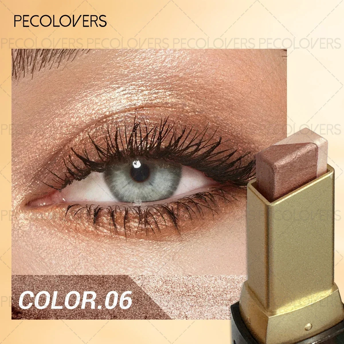 Pearl Shimmer Two-Tone Eyeshadow Stick – Pigmented & Long-Lasting Eyeshadow Stick Qme 06
