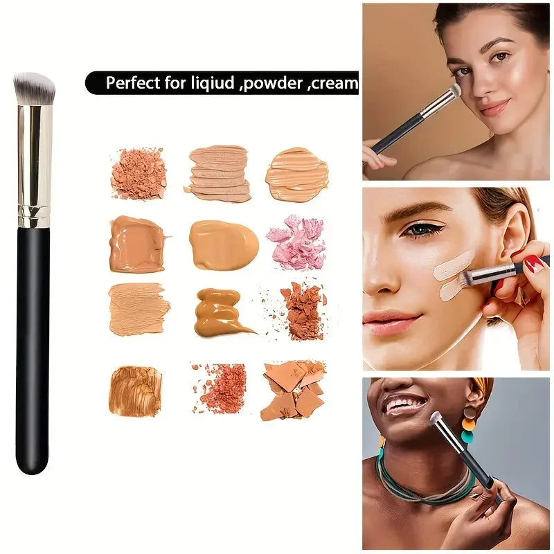 Kabuki Concealer Brush – Dense Bristles for Nose Contour Makeup Brush Qme