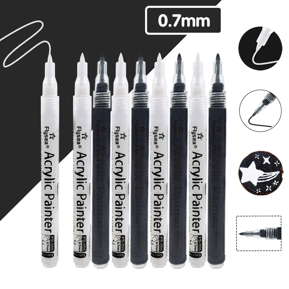 6-Pack Acrylic Paint Pens – Waterproof Permanent Markers for Rock Acrylic Paint Pens Qme