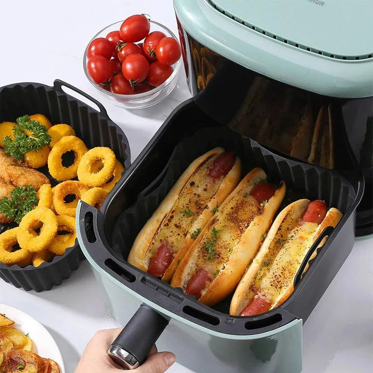 Reusable Square Silicone Air Fryer Liner – Non-Stick Mat 4–7QT Silicone Air Fryer Liner Qst
