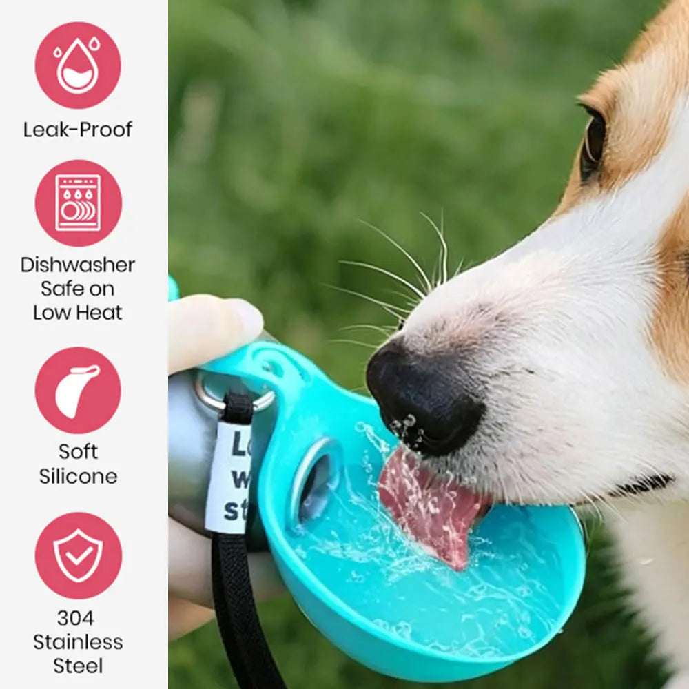 Foldable Pet Water Bottle with Cup Bowl for Dogs & Cats Pet Water Bottle Qme