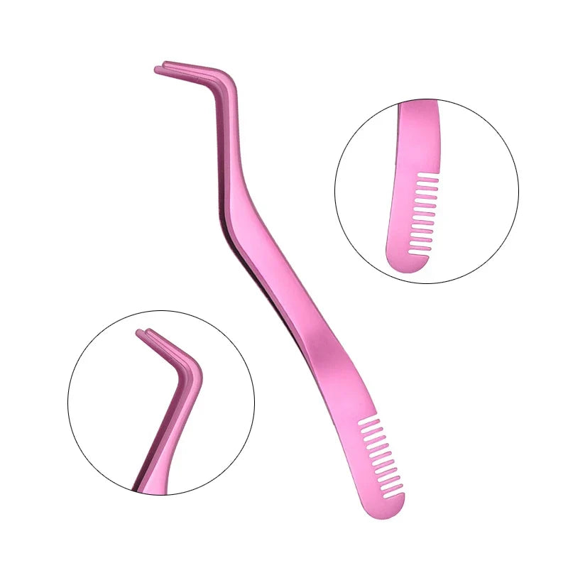 Stainless Steel Eyelash Comb Tweezers – Anti-Static Eyelash Tweezers Qme