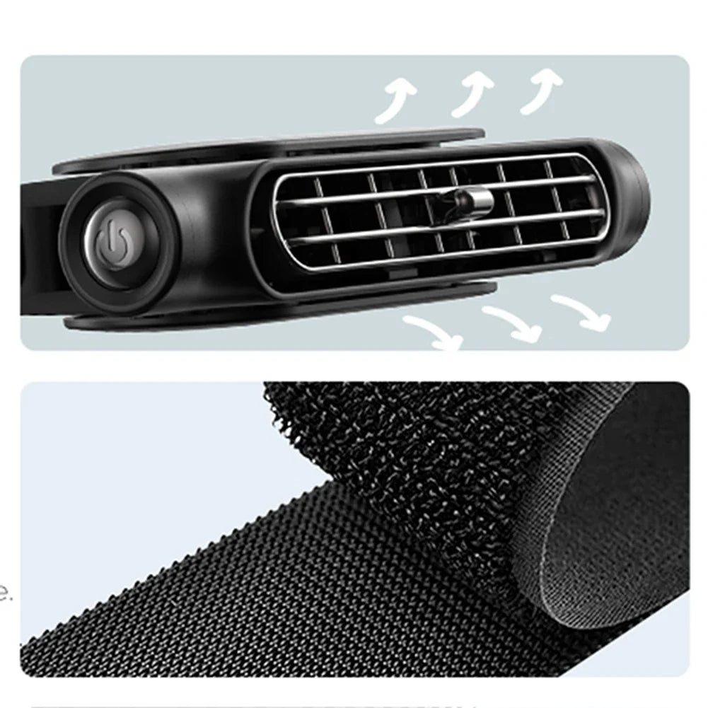USB Car Headrest Fan Cooler – 3-Speed Rear Seat Fan Car Seat Headrest Fan Qme