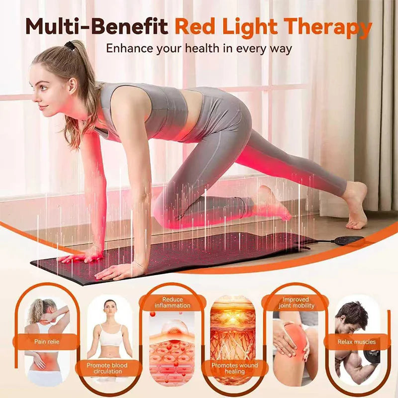 Red Light Therapy Mat 325 LEDs 660nm 850nm Infrared Pad Red Light Therapy Mat Qst