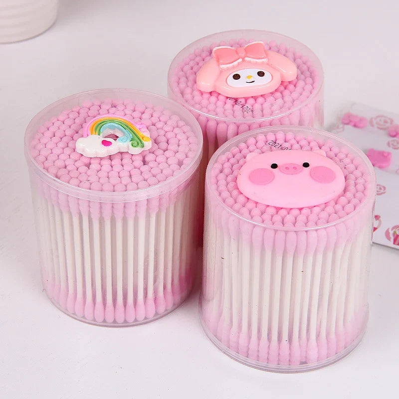 Hello Kitty Double-Ended Spiral Cotton Swabs & Makeup Remover Cotton Swabs Qme