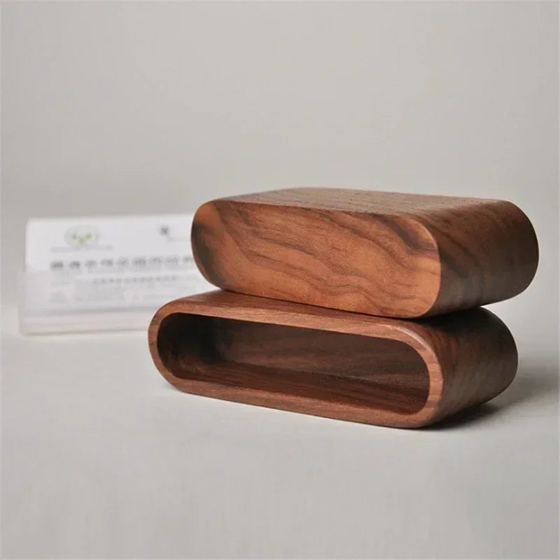 Wooden Business Card Holder & Note Display Rack | Desk Organizer Business Card Holder Qme