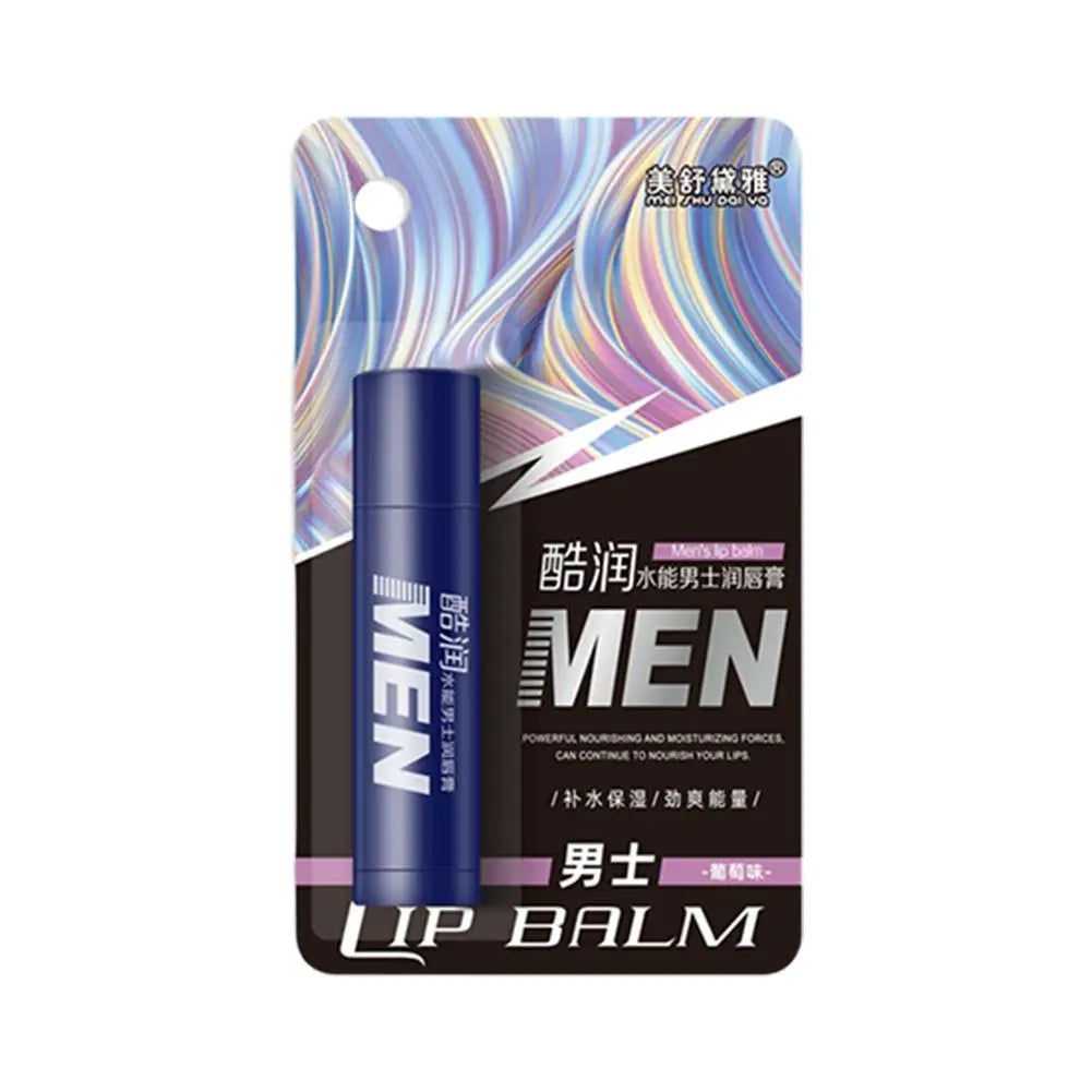 Men's Hydrating Lip Balm with Vitamin E – 4 Flavors Men's Lip Balm Qme grape